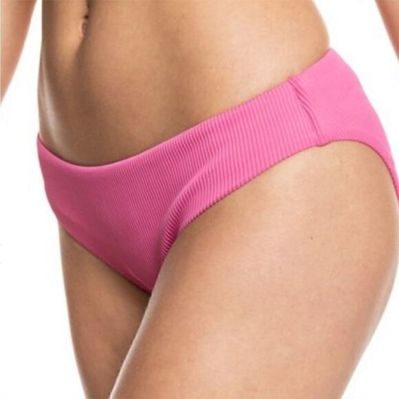 ROXY Juniors' Love The Comber Bikini Bottoms Size XLarge Ribbed Swim Pink New - Picture 2 of 13